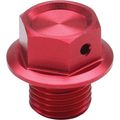 Zeta Anodized Aluminum Red Magnetic Oil Drain Bolt M10x22-p1 5 