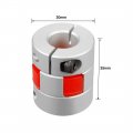 Uxcell 12mm To 14mm Shaft Plum Shaped Coupling Coupler 30mm Diameter 35mm Length