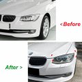 Hdirect 2pcs Auto Headlight Eyebrow Cover Trim Car Decoration Eyelids Compatible With Bmw 3 Series E92 E93 Lci 2010-2012 Glossy