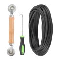 Screen Repair Kit 0 2 X 32 8 Ft Window Spline With Roller Tool And Removal Hook For Patio Door Mesh Install Replace Black
