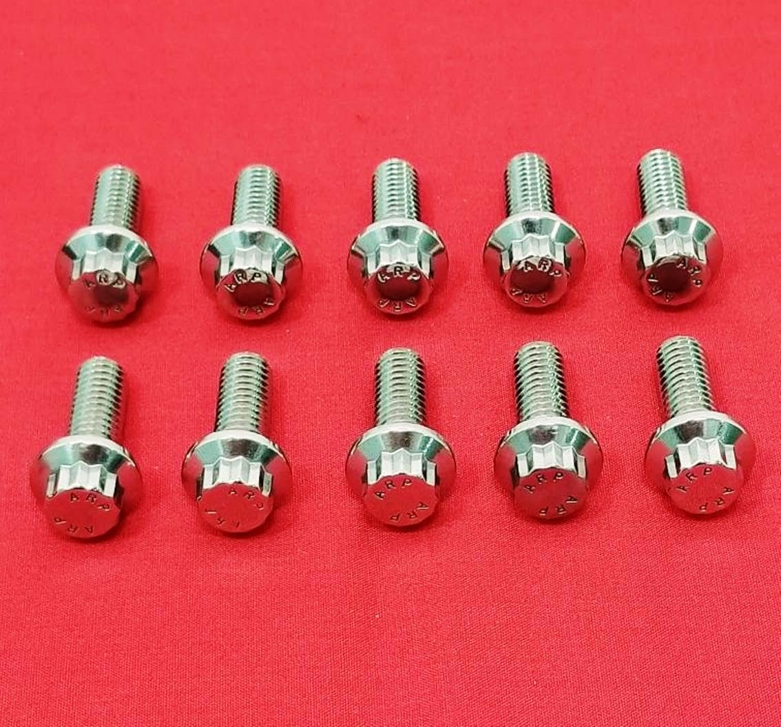 Polished Stainless Steel Arp High Strength 12pt Dual Front Brake Rotor Bolt Kit For 1984 To 2013 Harley Davidson 10 Piece Set 5
