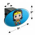 Wonder Woman Cute Chibi Oval Tow Trailer Hitch Cover Plug Insert