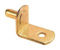 Shelf Support Pegs Brass Plated Steel 5mm Diameter 5 Pack 