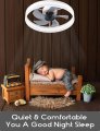 Eryahrt Low Profile Ceiling Fan With Light Remote Control Semi Flush Mounts 5 Invisible Blades Dimmable Led Fan Reversible