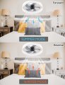 Eryahrt Low Profile Ceiling Fan With Light Remote Control Semi Flush Mounts 5 Invisible Blades Dimmable Led Fan Reversible