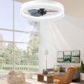 Eryahrt Low Profile Ceiling Fan With Light Remote Control Semi Flush Mounts 5 Invisible Blades Dimmable Led Fan Reversible 