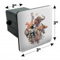 Diverse Animal Family Reunion Elephant Giraffe Panda Lion Walrus Hippo Tow Trailer Hitch Cover Plug Insert