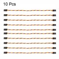 Uxcell 10pcs 34cm 3-pin Male To Lead Twisted Servo Extension Cable Cord Connectors 22awg 60-cores Wire For Rc Futaba Jr