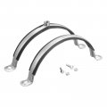 160mm Rigid Pipe Strap Clamps Carbon Steel Bracket Tube Clips M10 Nut Size For Water 8 Pcs 