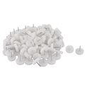 18mm Dia Nylon Head Furniture Chair Table Feet Glide Protector Nail White 100pcs 