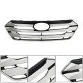Front Grille And Fog Light Bezels Set 5pcs Grill Chrome Black Replacement For 2013-2016 Santa Fe Sport