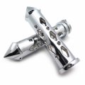 Httmt Trhb121-22- Chromed Hollowed-out Spike Grip 7 8 Bars Cnc For Kawasaki Handlebars Sport Bikes 