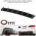Qiilu Universal Black Shark Fin Rear Bumper Diffuser For Cars 4pcs Spoilers Car Chassis Spoiler Wing Lip L