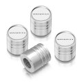 Ford Maverick Tire Valve Stem Caps White Logo On Shining Silver Premium Aluminum Cylinder Style Set Of 4 Official Licensed