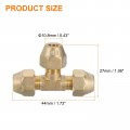 Uxcell Brass Tee Pipe Fitting With Nut 1 4 Npt 3 Way T-connector Coupler For Air Conditioner Refrigeration Plumbing