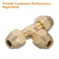 Uxcell Brass Tee Pipe Fitting With Nut 1 4 Npt 3 Way T-connector Coupler For Air Conditioner Refrigeration Plumbing