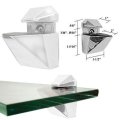 White Adjustable Glass Or Wood Shelf Brackets Pair