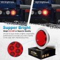 Partsam 10pcs Red 4 Inch Round Led Trailer Tail Lights 12led Flange Mount Stainless Steel Chrome Bezel Waterproof Stop Turn