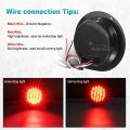 Partsam 10pcs Red 4 Inch Round Led Trailer Tail Lights 12led Flange Mount Stainless Steel Chrome Bezel Waterproof Stop Turn