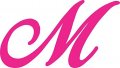 Stickertalk Cursive M Monogram Vinyl Sticker 5 25 Inches By 3 