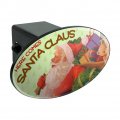 Christmas Holiday Here Comes Santa Claus Graphic Oval Tow Trailer Hitch Cover Plug Insert