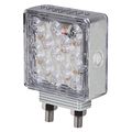 M42363rycl-a Red Amber Pedestal Light Clear Lens Stt Pft Right Hand Double Post 27 Leds Chrome Square For Car And Truck 