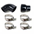 Squirrelly Silicone Reducer Coupler Kit 6 Pack 3 To 2 5 Inch 90 Degree Layers Of Polyester Reinforcement With 4x T-bolt Clamps 