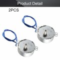 Bettomshin 2pcs Synchronous Motor Ac 110v 5-6rpm Turntable Cw Direction 4w Tyc-50 Double Flat Tapping Shaft