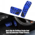 X Autohaux 1 Set Anti Slip Aluminum Alloy Brake And Gas Accelerator Pedal Covers Foot Pads For Dodge Challenger Charger