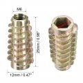 Uxcell Furniture Threaded Insert Nuts Zinc Alloy Hex-flush M6 Internal Threads 25mm Length 30pcs