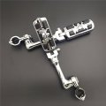 Smt Motorcycle Chrome Long Angled Adjustable Peg Mounting Kit Wing Zombie Sull Footrest For V-star Roadstar Suzuki Boulevard