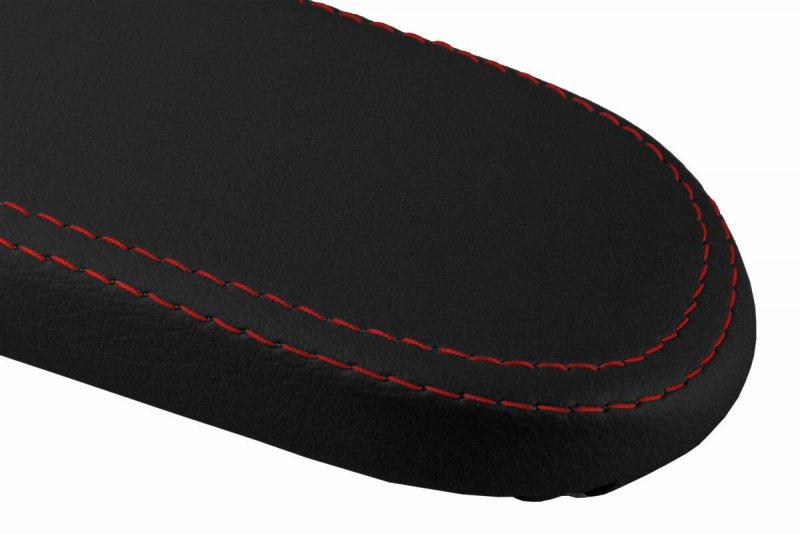 Autoguru Pvc Console Lid Pull Over Cover Red Stitch For Vw Jetta Vento 1999-2004