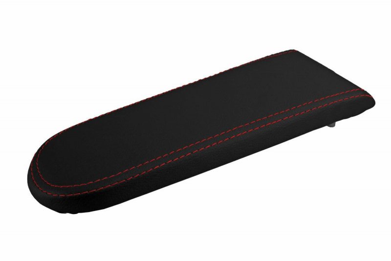 Autoguru Pvc Console Lid Pull Over Cover Red Stitch For Vw Jetta Vento 1999-2004