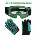Tcmt Dot Youth Kids Motocross Offroad Street Helmet Green Flame Motorcycle Dirt Bike Atv Goggles Gloves L
