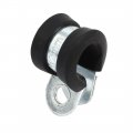 Uxcell 12mm Dia Rubber Lined R Shaped Zinc Plated Pipe Clip Cable Clamp 20pcs