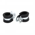 Uxcell 12mm Dia Rubber Lined R Shaped Zinc Plated Pipe Clip Cable Clamp 20pcs
