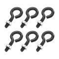 6 Pack Eye Bolts M5 X 20mm 304 Stainless Steel Threadedbolt Black Eye Hooks With Nut For Hanging Or Securing Cables