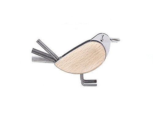 Kikkerland Cd113 Beechwood Bird Multi Tool Stainless Steel