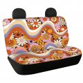 Binienty Durable Soft Back Seat Covers Ser Of 2 Universal Fit Most Trucks Suv Van Wavy Swirl Hippie Flower Print Car Bench For 