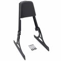 Httmt Mt142- Motorcycle Black Backrest Sissy Bar With Leather Pad Compatible H-d Softail Flstc Flstf Flstn Flsts Flstsc Fxst