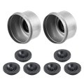 2pcs 2 44 Trailer Axle Dust Cap Cup Grease Cover With 6pcs Rubber Plugs Set For Dexter Ez Lube Camper 5200 To 6000 Lb Wheel Hub 