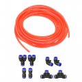 Uxcell Pneumatic Air Hose Tubing Compressor Tube 4mm 5 32 Id X 6mm 1 4 Od 10m 8ft Pipe Bright Orange With Connect Fitting Kit