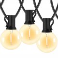 Globe Outdoor String Lights G40 Patio With 25 Led Shatterproof Bulbs Waterproof Hanging For Cafe Porch Bistro Garden Backyard 