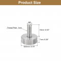 Uxcell M6x16mm Knurled Thumb Screws 5pcs 304 Stainless Steel Flat Head Fully Threaded Bolts Grip Knobs Fasteners