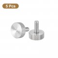 Uxcell M6x16mm Knurled Thumb Screws 5pcs 304 Stainless Steel Flat Head Fully Threaded Bolts Grip Knobs Fasteners