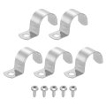 5pcs 1-1 16 Pipe Strap 1 Hole Clamp 304 Stainless Steel Rigid Conduit U Bracket Heavy Duty With Self-tapping Screws For Tube 