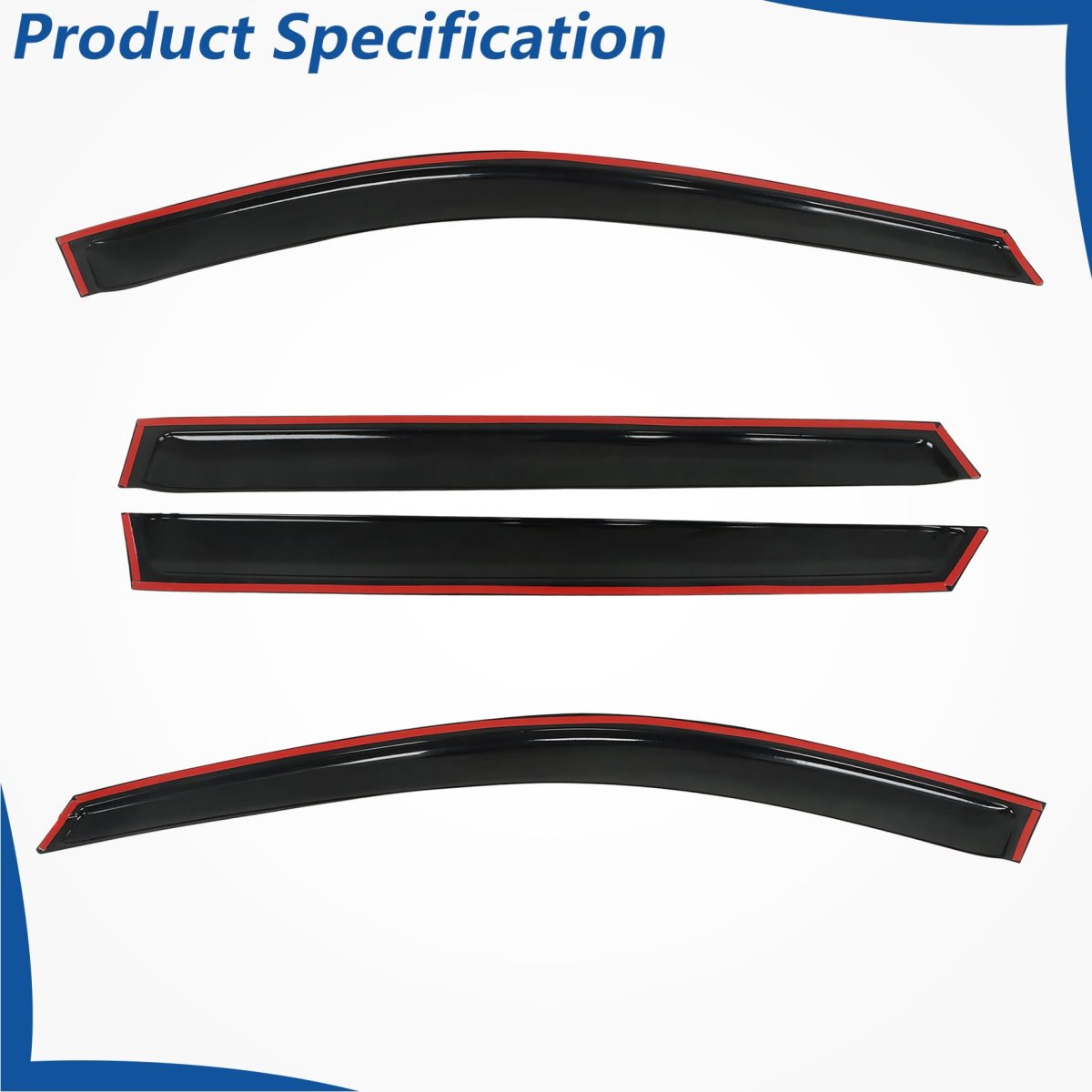 Window Visors Shade Sun Rain Wind Guards 4 Pieces Glossy Black Acrylic Replacement For Cx-9 Door 2016 2021