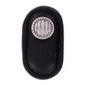 Vicenza Designs K1171 Sanzio Leather Lines And Dots Knob Large Black Satin Nickel 