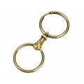 Steel Double Key Ring With Brass Connectors Antique 