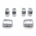 Httmt Mt420-002- Chrome Hand Controls Switch Button Covers Compatible With 2011-2016 H-d Dyna Softail Xl 6 Pcs Control Cap Kit